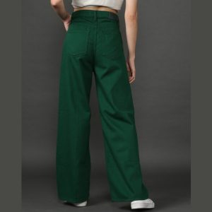 green wide leg jeans