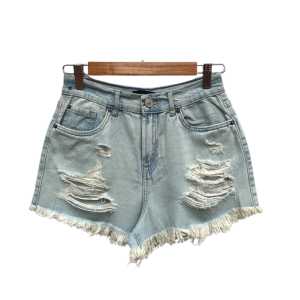 Distressed-Riveira-Ice-Blue-Shorts