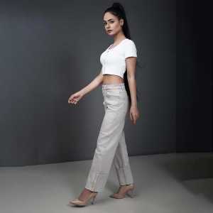 High-Rise-Straight-Wide-Leg-Cuffed-Hem-Beiege-Women-jeans